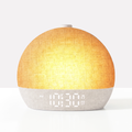 Salutive sunrise alarm clock, fabric dome lamp with digital display on a white background